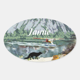 Adesivo Oval Espirralho Como uma Raposa