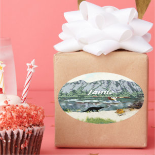 Adesivo Oval Espirralho Como uma Raposa