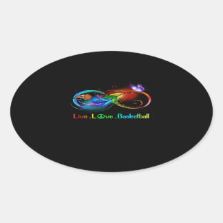 Adesivo Oval Esportes de Lover | Basquete de amor ao vivo