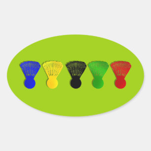 Adesivo Oval esportes do shuttlecock do badminton