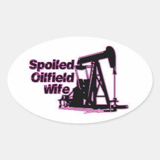 Adesivo Oval Esposa de Oilfield Maltratada Rosa