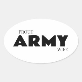 Adesivo Oval Esposa orgulhosa de militar