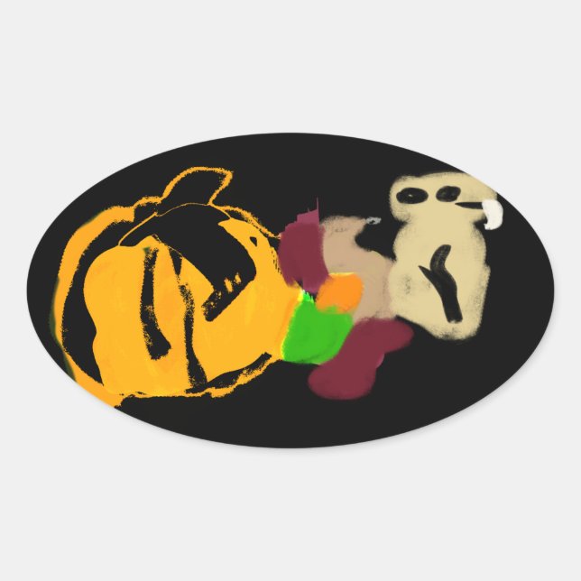 Adesivo Oval Esquilo confortável (Frente)