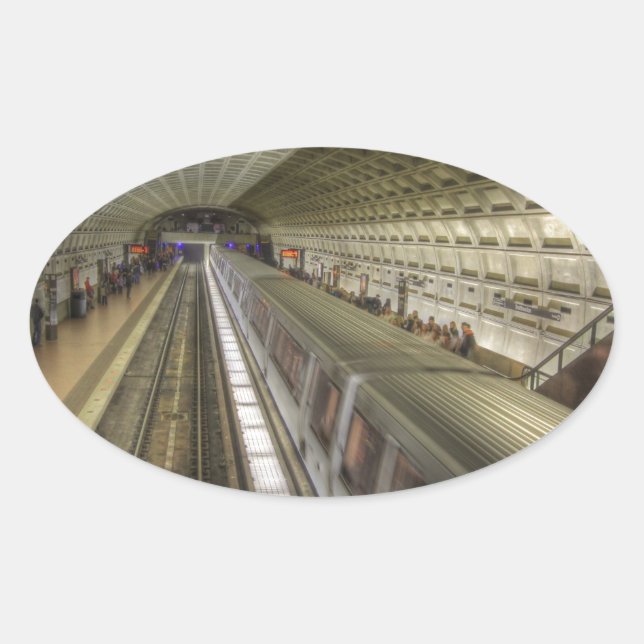 Adesivo Oval Estação de Trem de Washington DC (Frente)