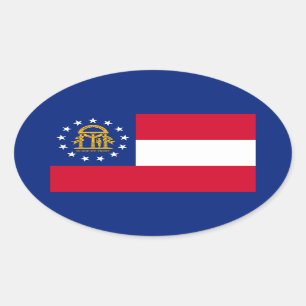 Adesivo Oval Estado da Geórgia - Design de Sinalizador