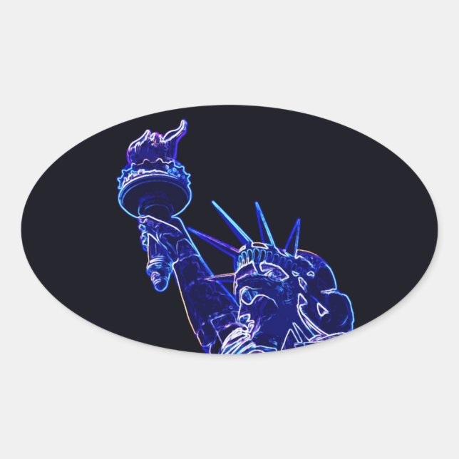 Adesivo Oval Estátua do Pop da Liberdade (Frente)