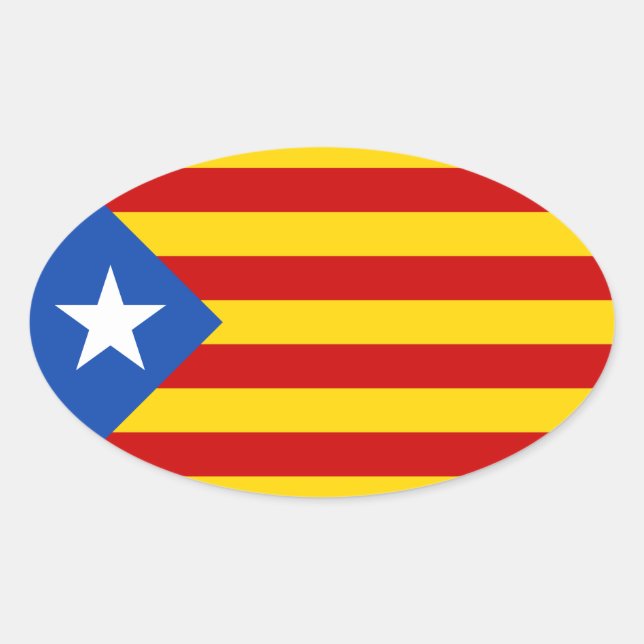 Adesivo Oval Estelada Catalonia Flag (Frente)