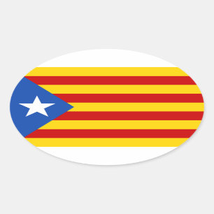 Adesivo Oval Estelada Catalonia Flag