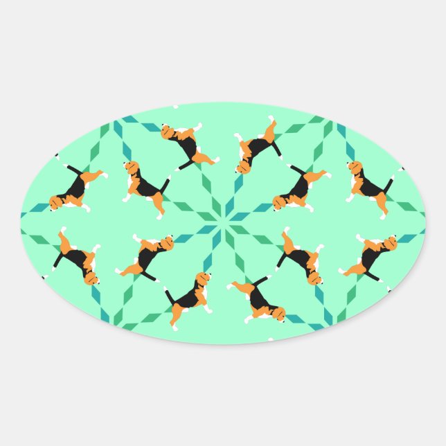 Adesivo Oval Estilo Beagle (Frente)