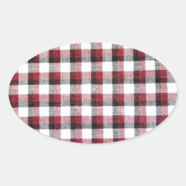 Adesivo Oval Estilo branco e preto - Cuadrilho Vermelho