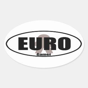 Adesivo Oval Estilo Decenal do Tabletop Engraçado Euro Gamer
