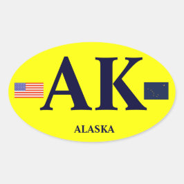 Adesivo Oval Estilo Euro Alaska Pára-choque Oval Bumper Sticker