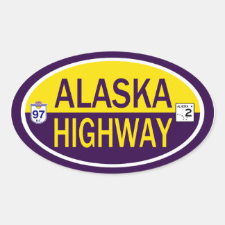 Adesivo Oval Estrada de Alaska
