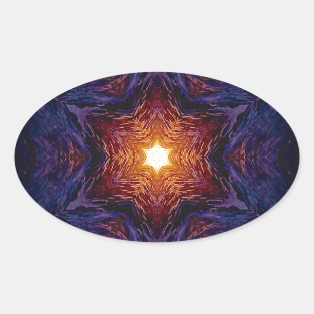 Adesivo Oval Estrela de David 1 (Frente)