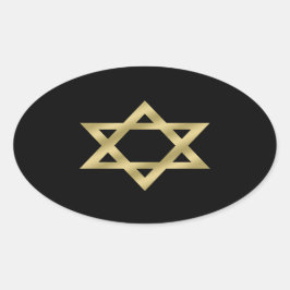 Adesivo Oval Estrela Dourada de David Black