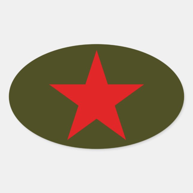 Adesivo Oval Estrela Vermelha da Jugoslávia (Frente)