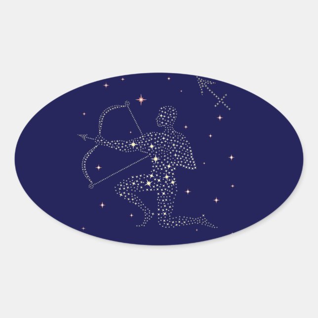 Adesivo Oval estrelas sagitário (Frente)