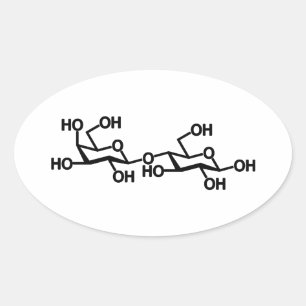Adesivo Oval Estrutura do leite da lactose