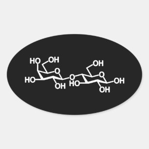 Adesivo Oval Estrutura do leite da lactose