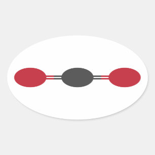 Adesivo Oval Estrutura molecular de CO2