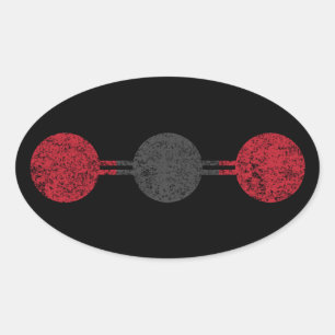 Adesivo Oval Estrutura Molecular De Dióxido De Carbono