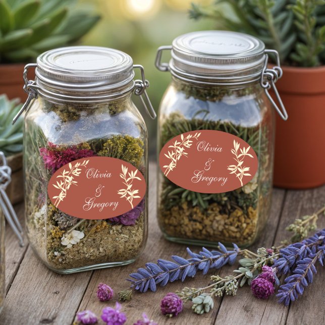 Adesivo Oval Eterno Floral Russo (Criador carregado)