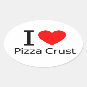 Adesivo Oval Eu Adoro Pizza Crust
