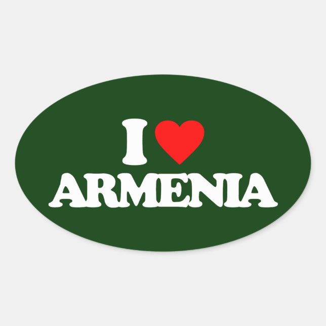 ADESIVO OVAL EU AMO A ARMÊNIA (Frente)