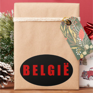 Adesivo Oval Eu amo a Bélgica