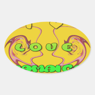 Adesivo Oval Eu amo a Jamaica