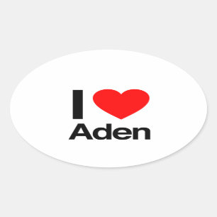 Adesivo Oval eu amo aden