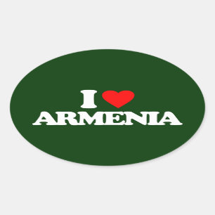 ADESIVO OVAL EU AMO ARMÉNIA