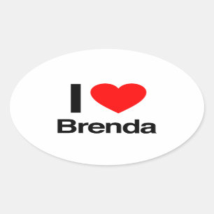Adesivo Oval eu amo brenda