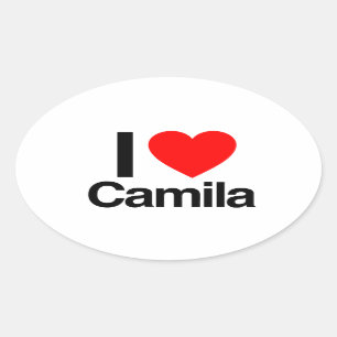 Adesivo Oval eu amo camila