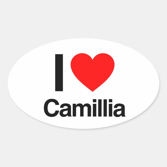 Adesivo Oval eu amo camillia (Frente)