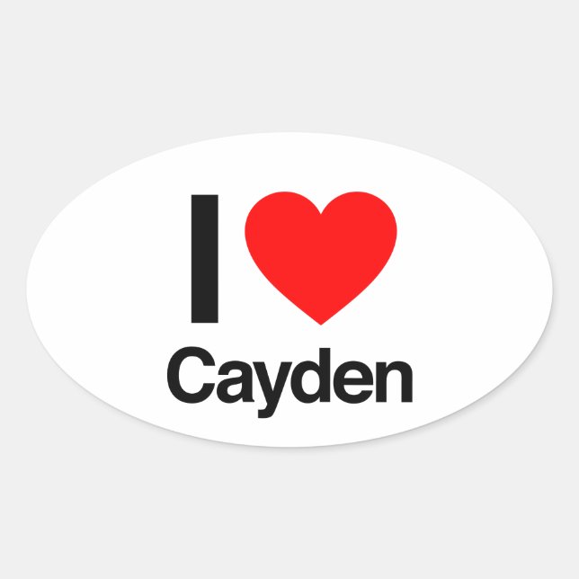 Adesivo Oval eu amo cayden (Frente)