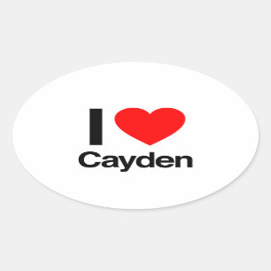 Adesivo Oval eu amo cayden