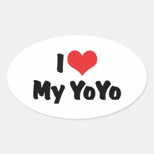 Adesivo Oval Eu Amo Coração Meu YoYo