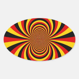 Adesivo Oval Eu Amo Cores da Bandeira Nacional da Alemanha Impr
