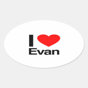 Adesivo Oval eu amo evan