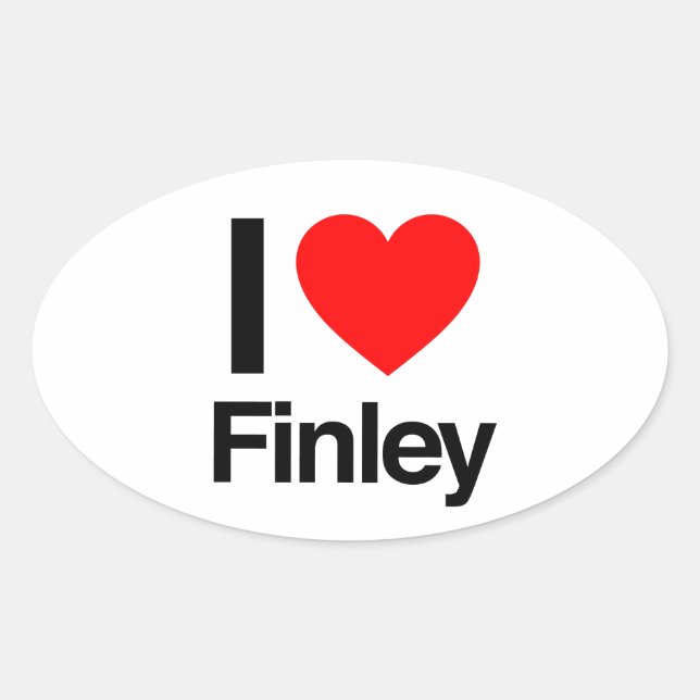 Adesivo Oval eu amo finley (Frente)
