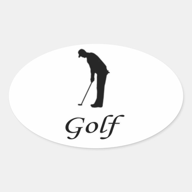 Adesivo Oval Eu Amo Golfe (Frente)