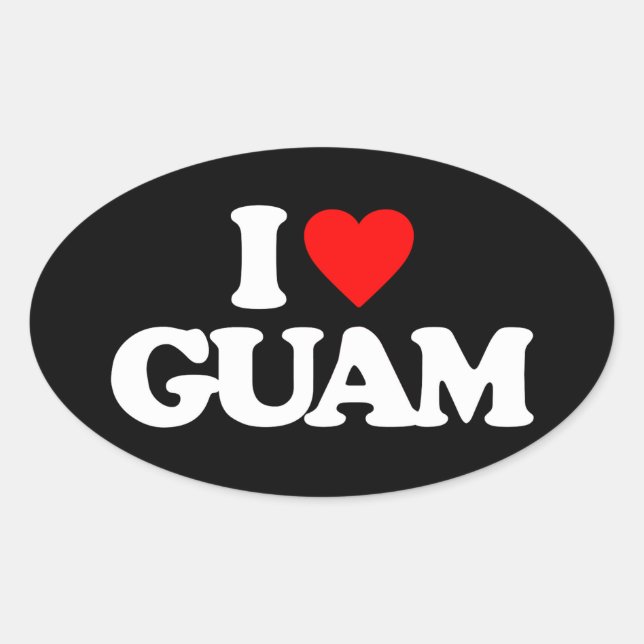 ADESIVO OVAL EU AMO GUAM (Frente)