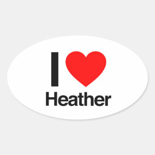 Adesivo Oval eu amo heather