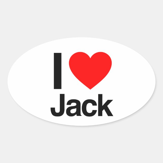 Adesivo Oval eu amo jack