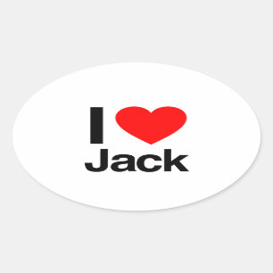 Adesivo Oval eu amo jack