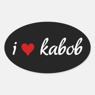 Adesivo Oval Eu amo kabob Eu amo kabob