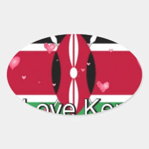 Adesivo Oval Eu Amo! Kenya Hakuna Matata