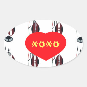Adesivo Oval Eu amo Kenya XOXO