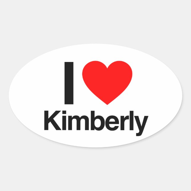 Adesivo Oval eu amo kimberly (Frente)